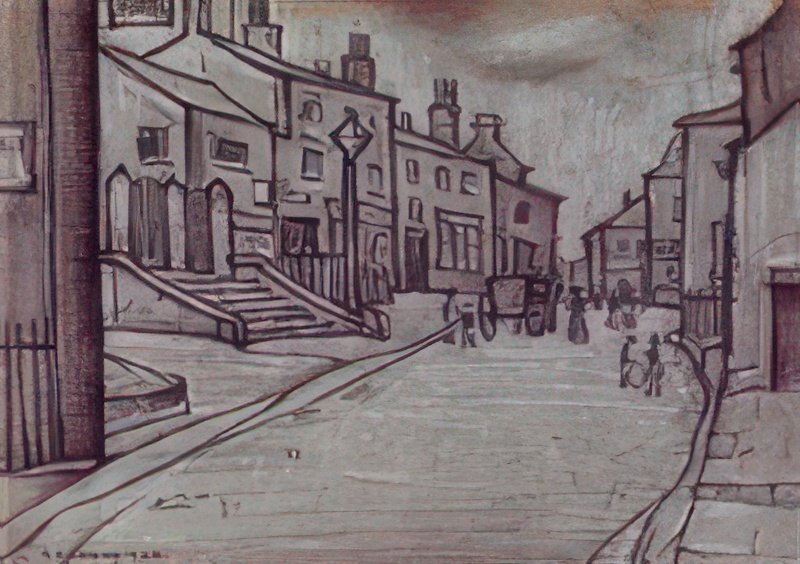 L S Lowry Top Of Haworth, The Main Street A4 Photo Print 1