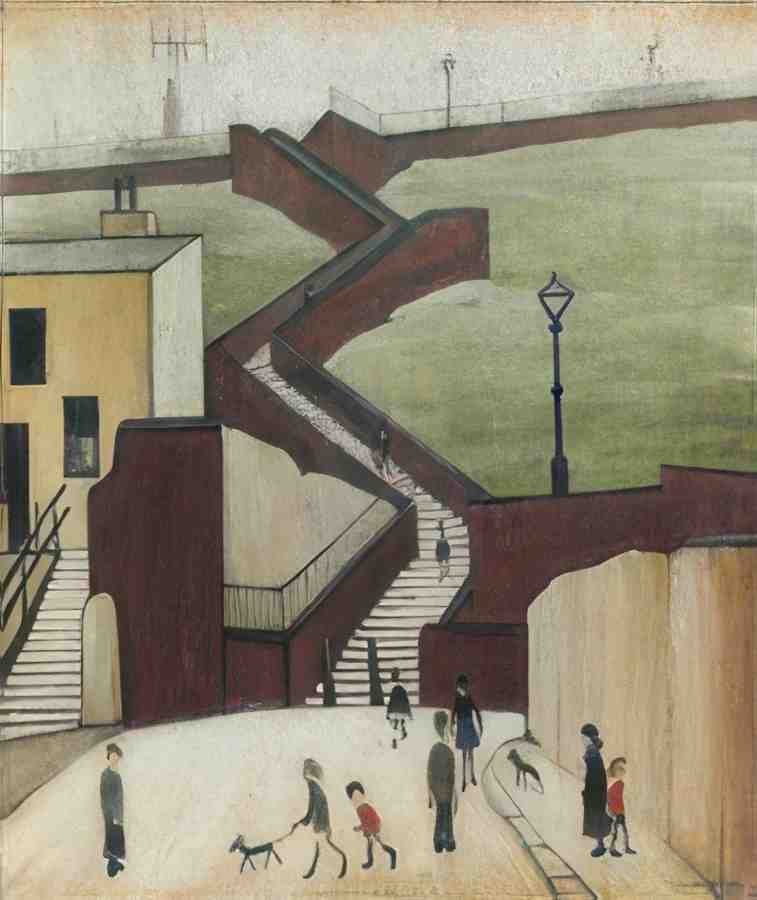 L S Lowry Town Steps, Maryport A4 Photo Print 1