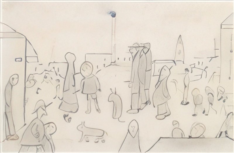L S Lowry Townsfolk Walking 1 A4 Art Photo Print 1