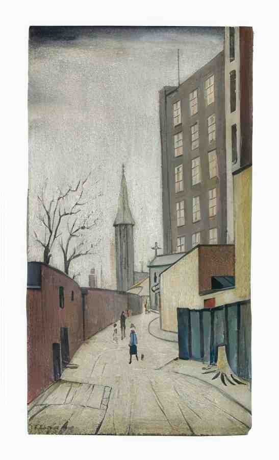 L S Lowry Tuesday Morning, Pendlebury A4 Art Photo Print