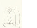 L S Lowry Two Cats(1) A4 Photo Print 1