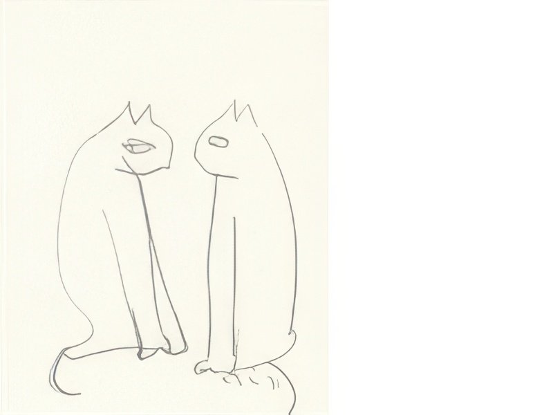 L S Lowry Two Cats(1) A4 Photo Print 1