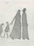 L S Lowry Two Figures In Long Dresses, With Two Children A4 Photo Print 1