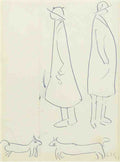 L S Lowry Two Gentlemen, Two Dogs A4 Photo Print 1