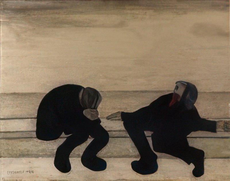 L S Lowry Two Men On A Park Bench 1 A4 Art Photo Print 1