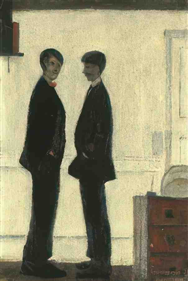 L S Lowry Two Men Talking(1) A4 Photo Print