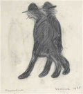 L S Lowry Two Walking Figures, Sunderland A4 Art Photo Print