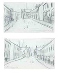 L S Lowry Views Of Water St , Northwich (2 Works) A4 Photo Print