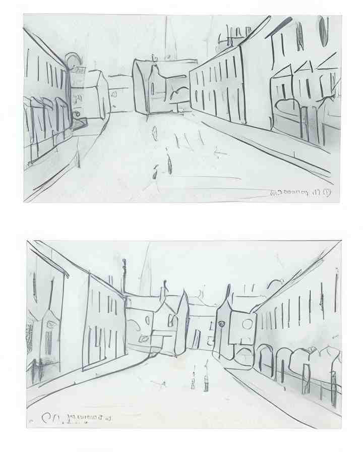L S Lowry Views Of Water St , Northwich (2 Works) A4 Photo Print