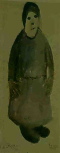 L S Lowry Woman In Gloves(1) A4 Photo Print