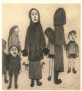 L S Lowry Women, Children And Dogs A4 Photo Print 1
