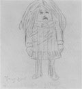 L S Lowry Young Girl 3 A4 Art Photo Print