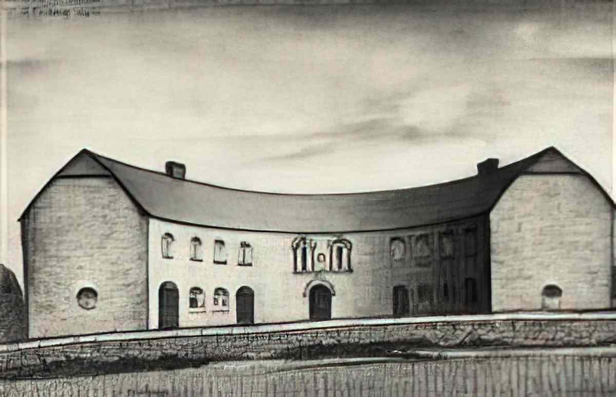 L S Lowry a curved house maugersbury1 Art A4 Photo Print