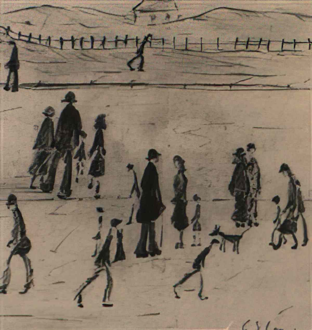 L S Lowry a group of people3 Art A4 Photo Print