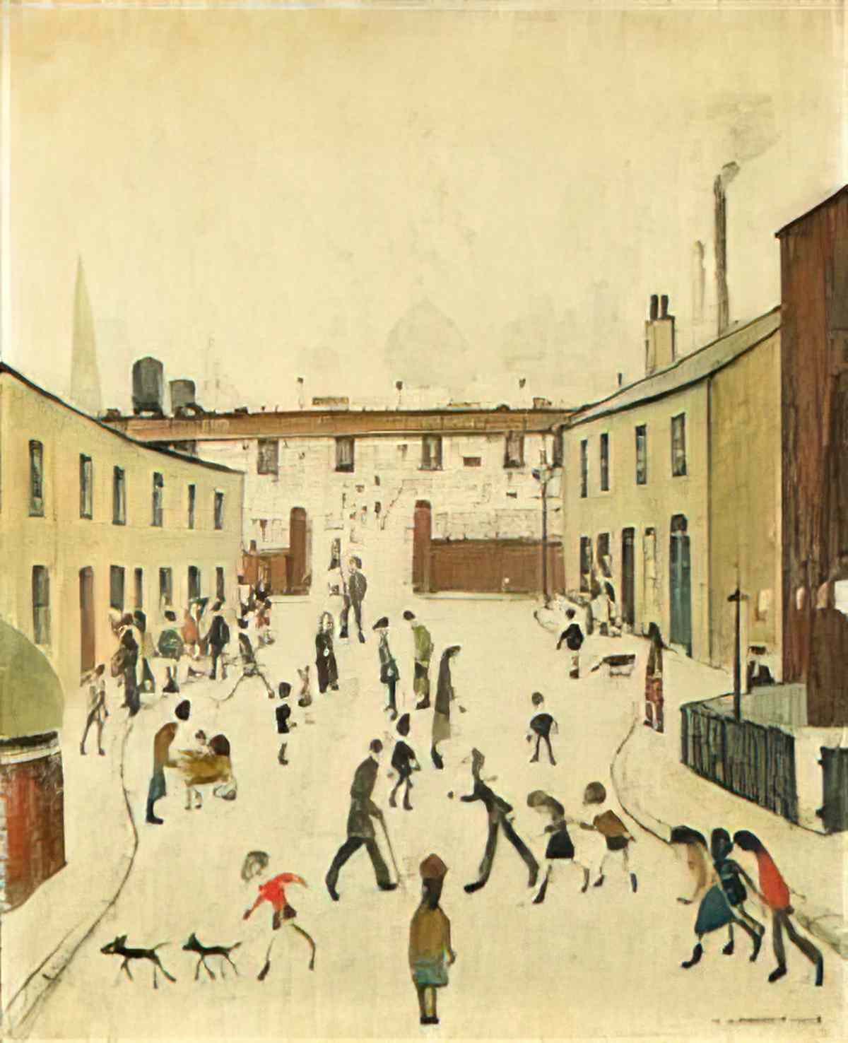L S Lowry a narrow street Art A4 Photo Print