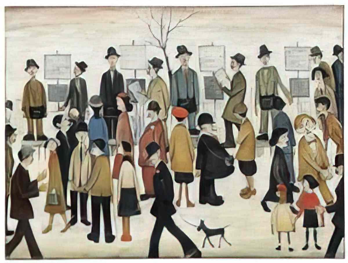 L S Lowry a northern race meeting Art A4 Photo Print