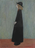 L S Lowry a woman standing Art A4 Photo Print