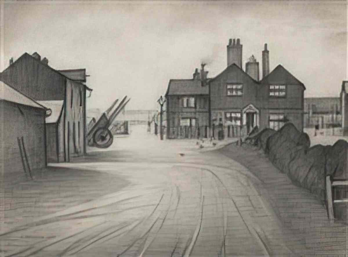 L S Lowry ardens farm swinton Art A4 Photo Print