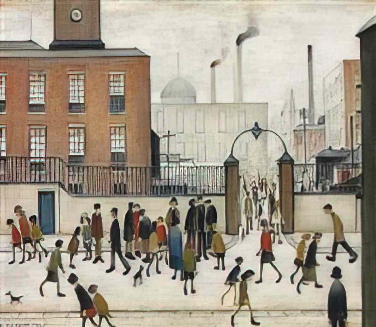 L S Lowry a beach scene with boats at sea Art A4 Photo Print