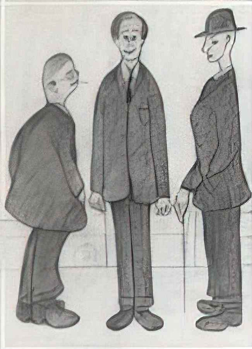 L S Lowry a boy and his dog Art A4 Photo Print
