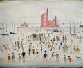 L S Lowry a crowded beach Art A4 Photo Print