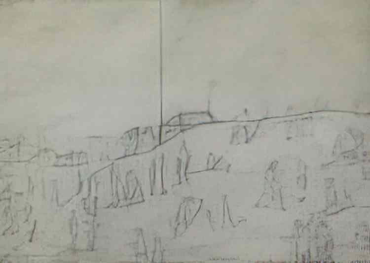 L S Lowry a family group Art A4 Photo Print