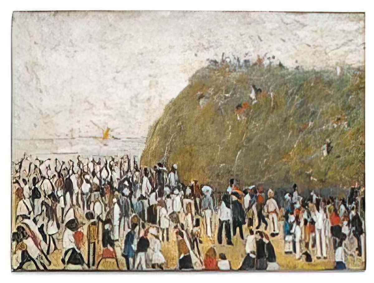 L S Lowry a family of four Art A4 Photo Print