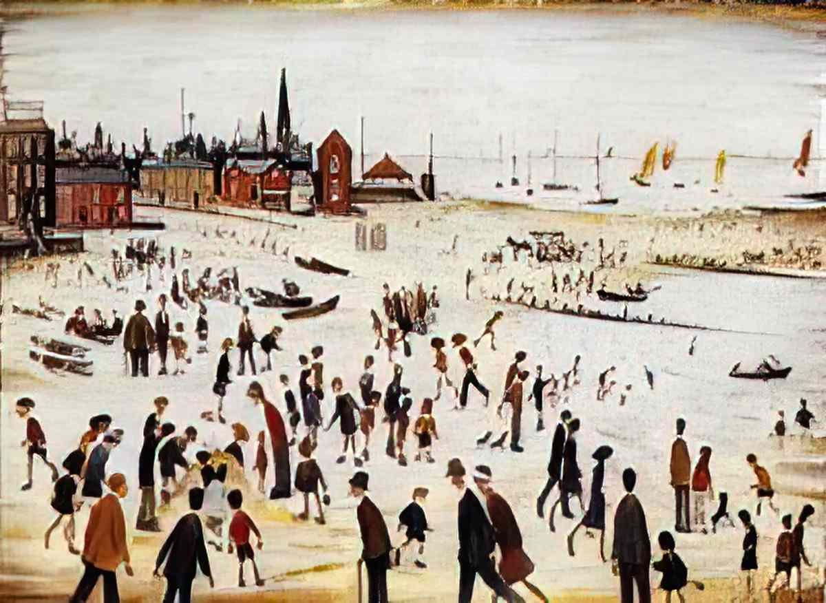 L S Lowry a family of six Art A4 Photo Print