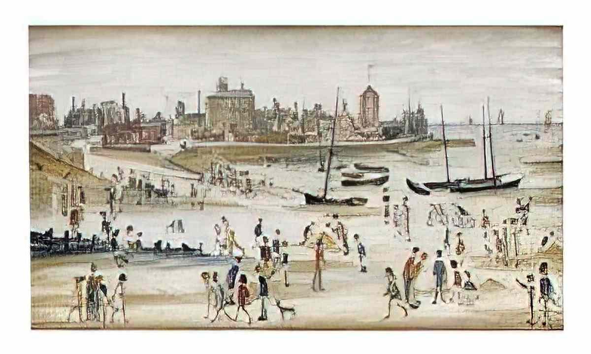 L S Lowry a family of three 2 Art A4 Photo Print