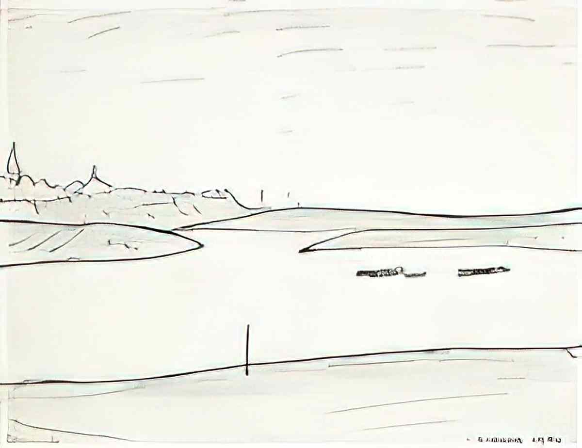L S Lowry a footbridge2 Art A4 Photo Print