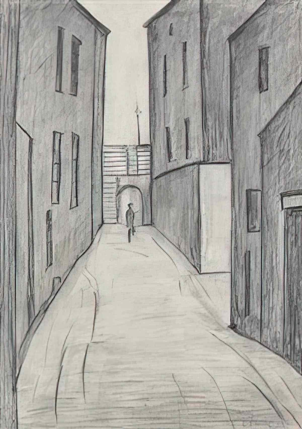 L S Lowry a footbridge4 Art A4 Photo Print