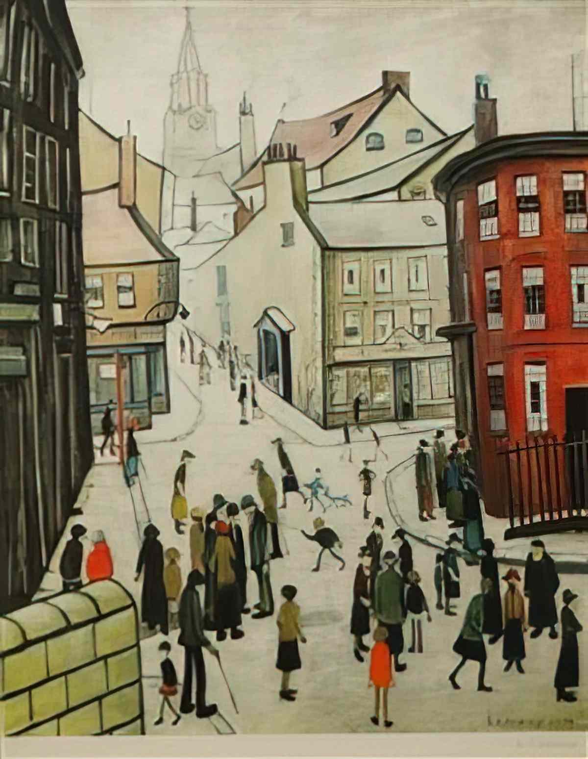 L S Lowry a garden party Art A4 Photo Print