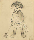 L S Lowry a lancashire woman sitting down Art A4 Photo Print