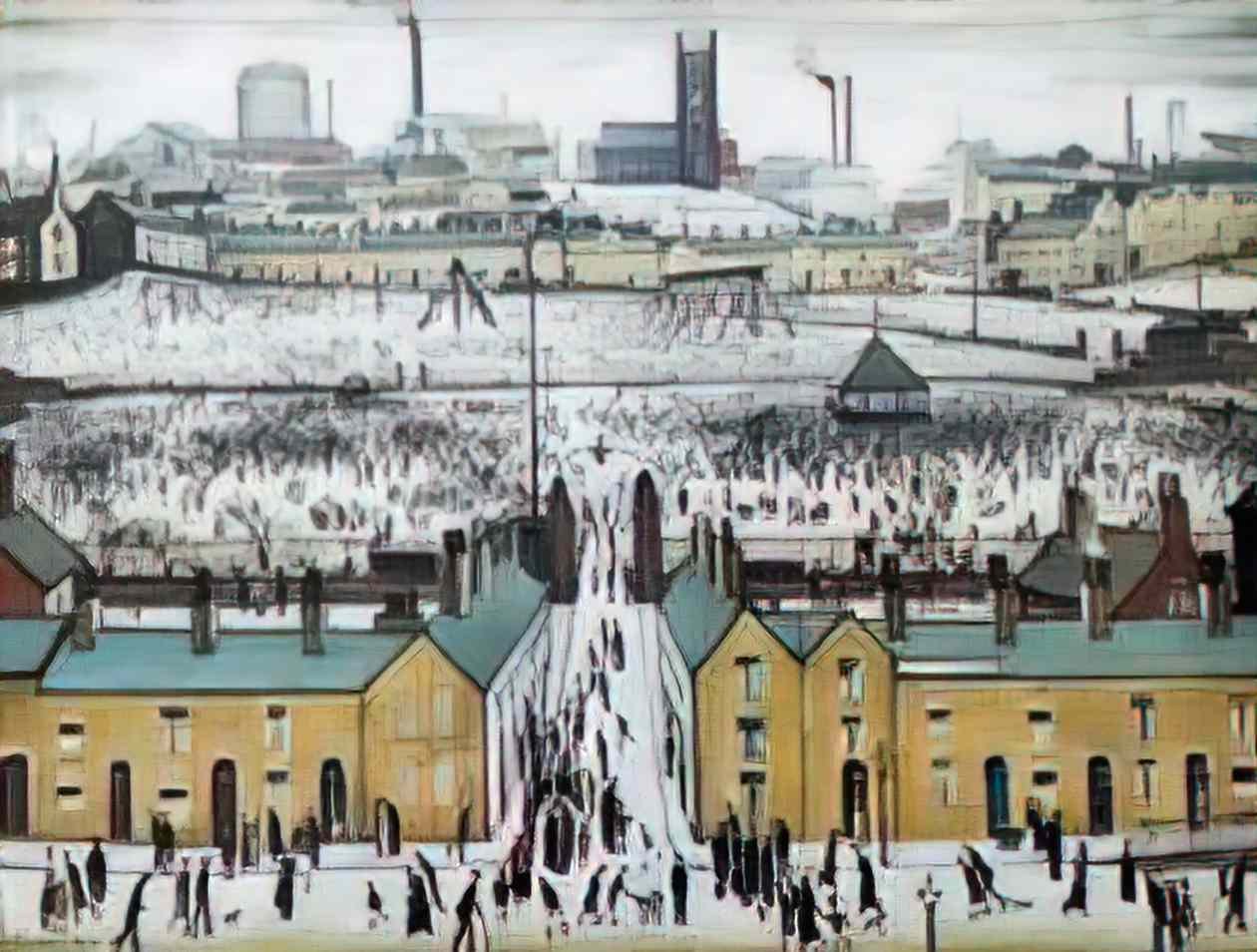 L S Lowry a man at a door Art A4 Photo Print