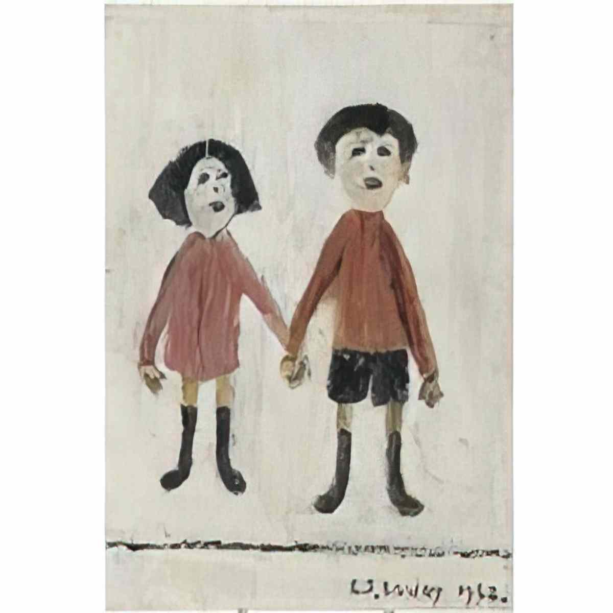 L S Lowry a man taken ill Art A4 Photo Print