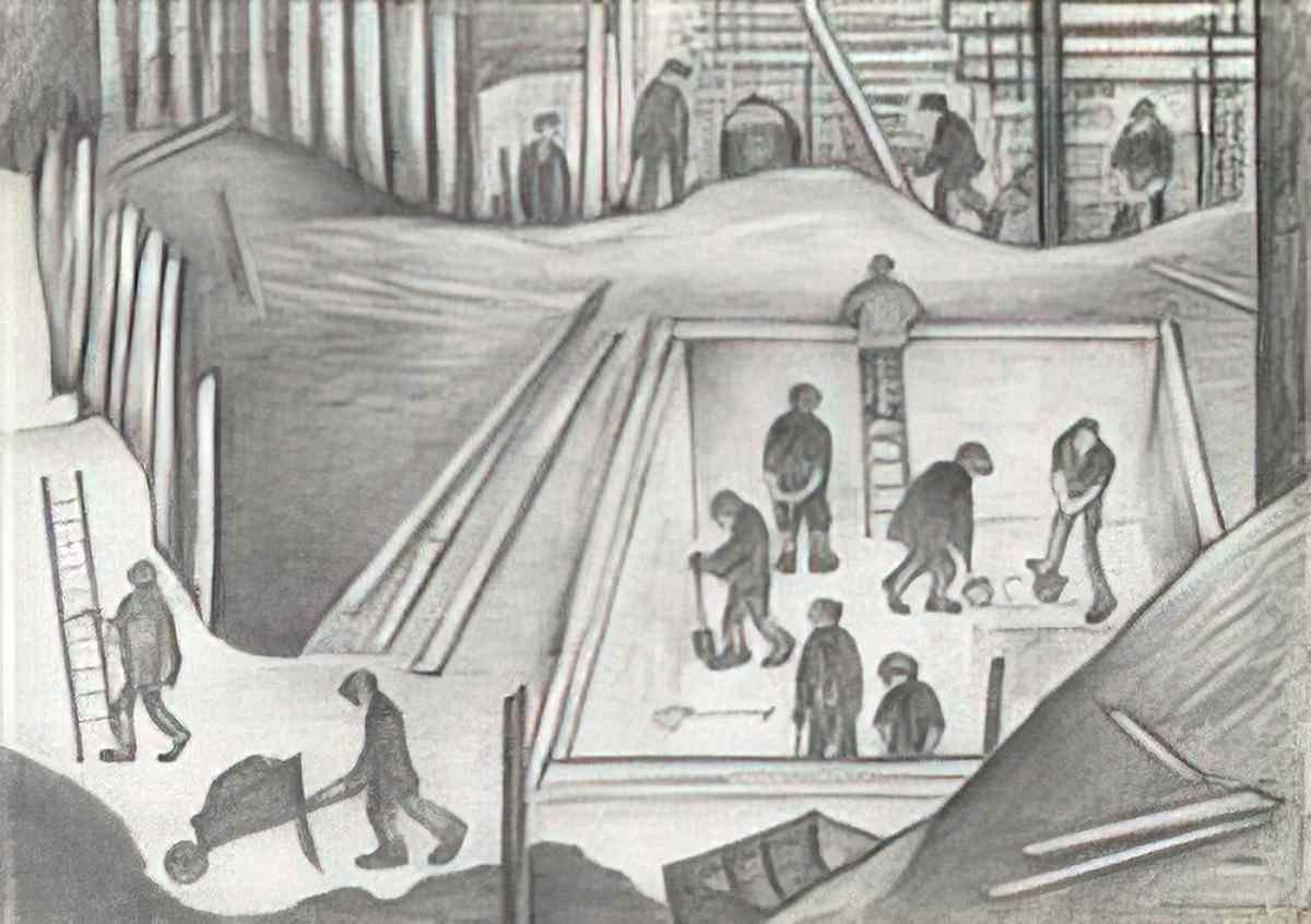 L S Lowry a man walking his dog Art A4 Photo Print