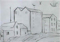 L S Lowry a man walking his dog on a promenade Art A4 Photo Print