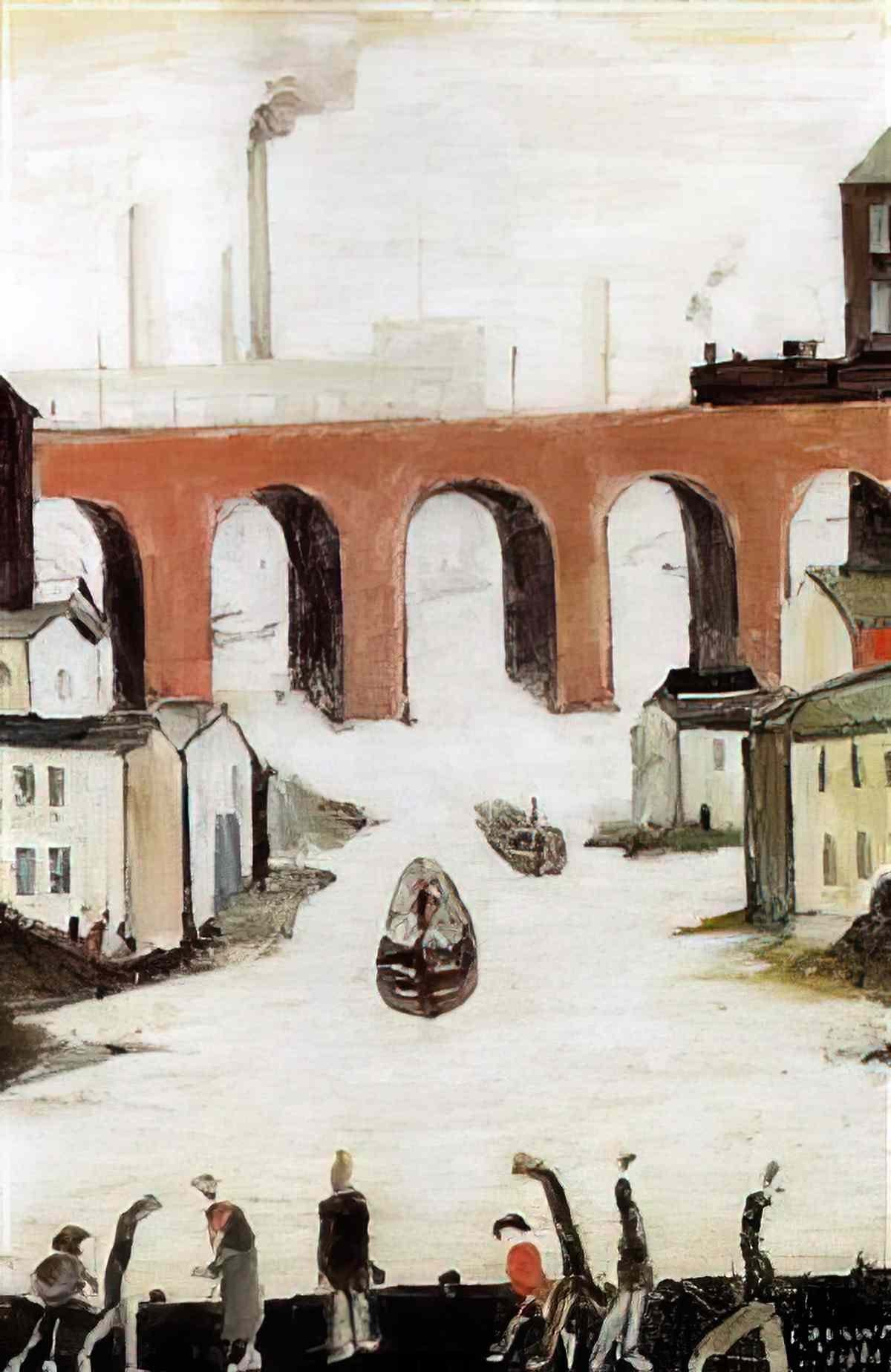 L S Lowry a procession in manchester Art A4 Photo Print