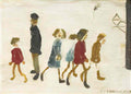 L S Lowry a street scene st simon s church 1928 Art A4 Photo Print