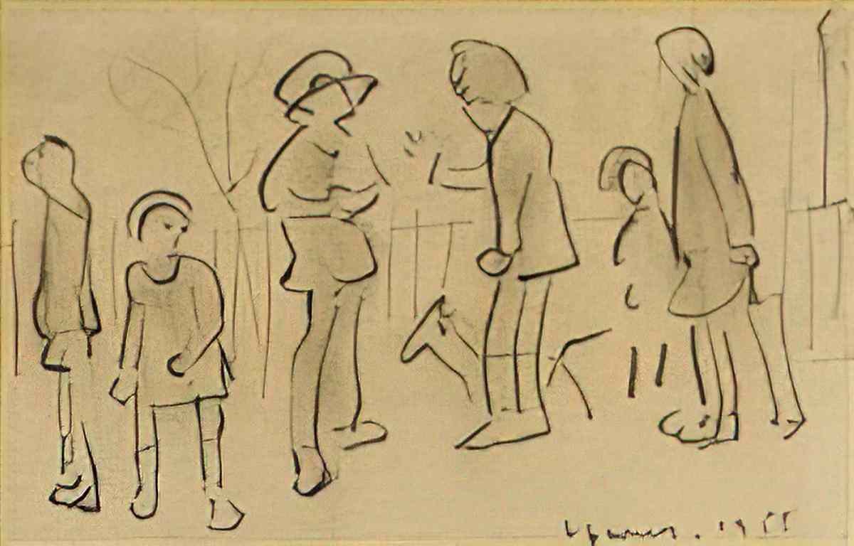 L S Lowry a street scene1 Art A4 Photo Print