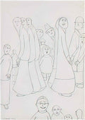 L S Lowry a street study Art A4 Photo Print