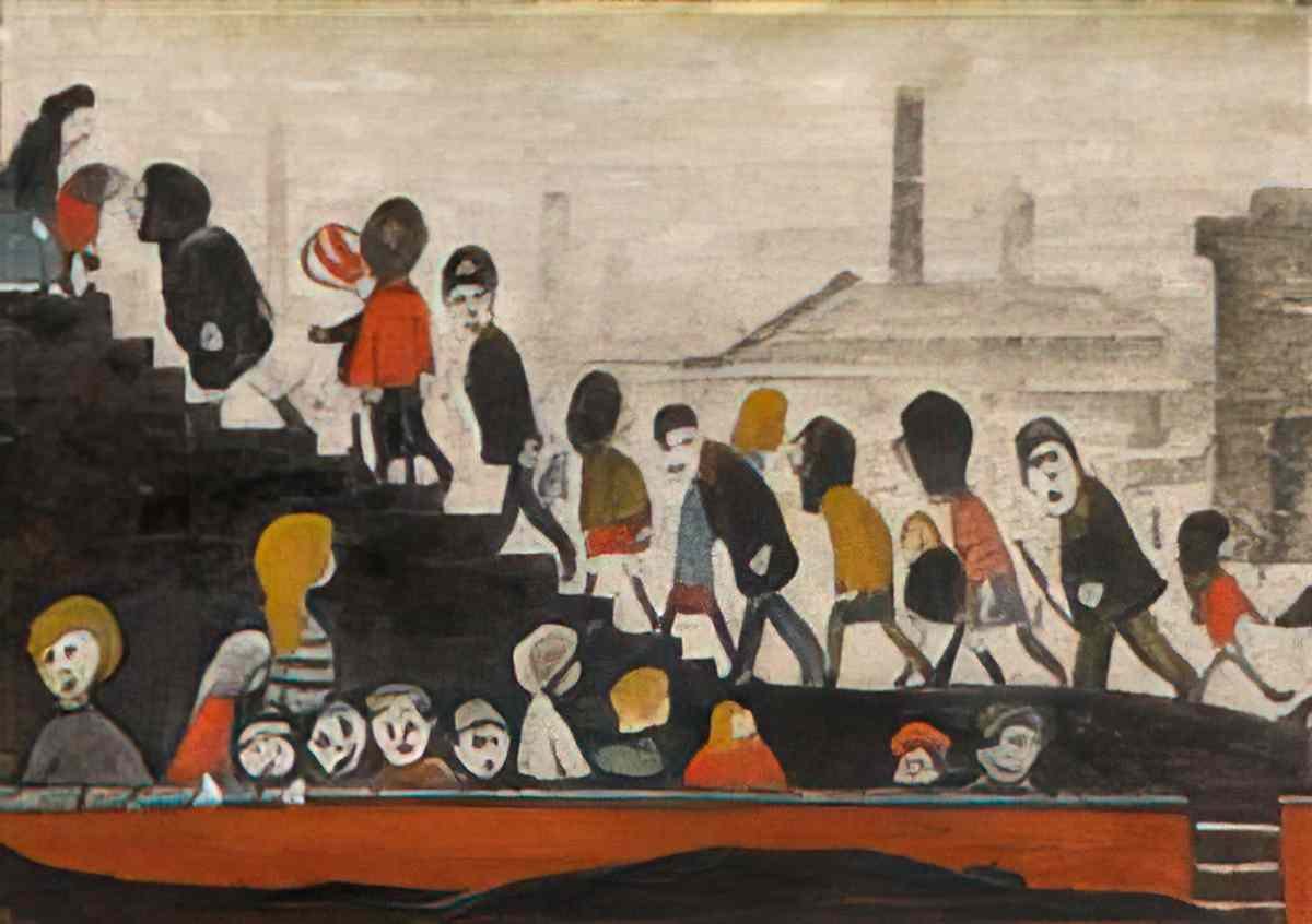 L S Lowry after a fire Art A4 Photo Print