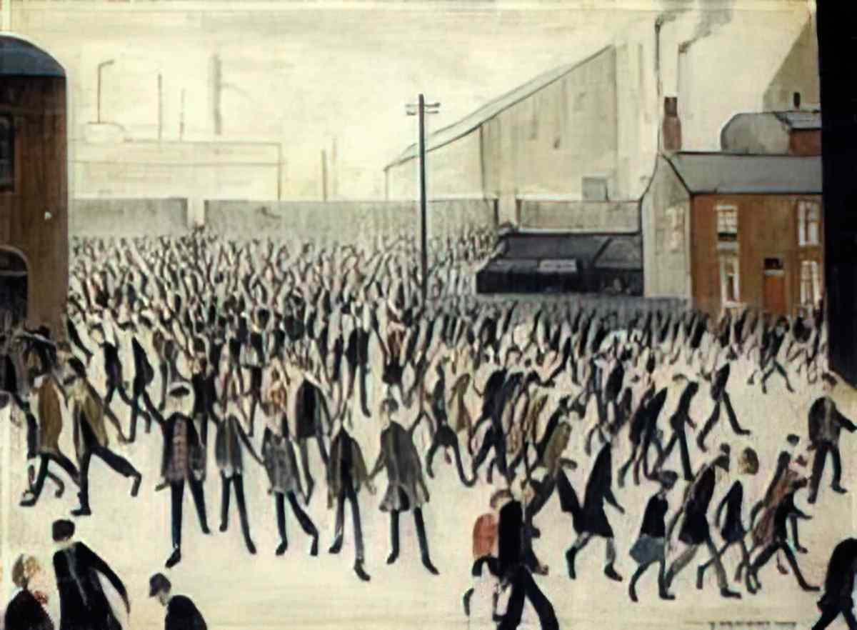 L S Lowry an old street Art A4 Photo Print