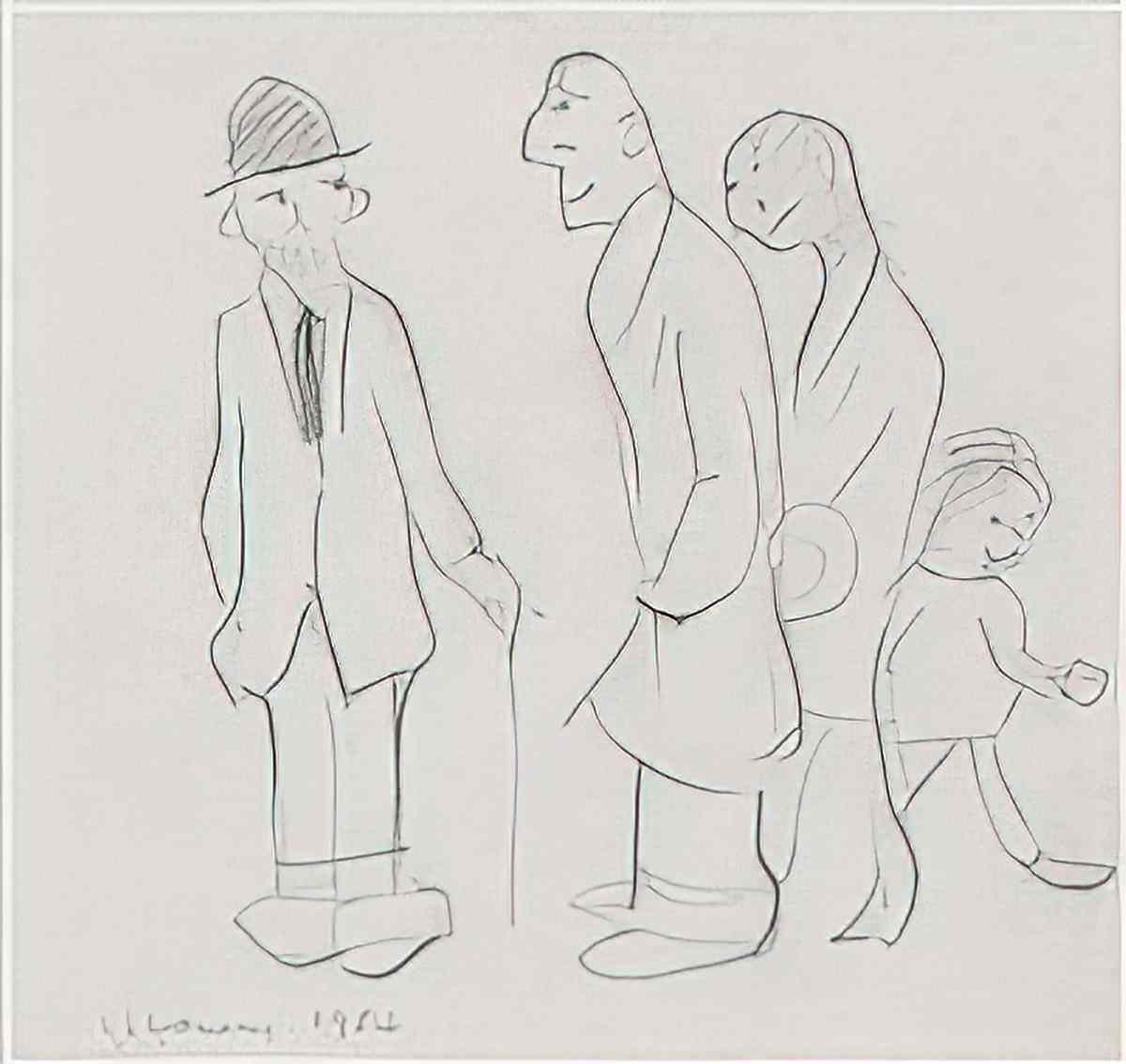 L S Lowry an open space 2 Art A4 Photo Print