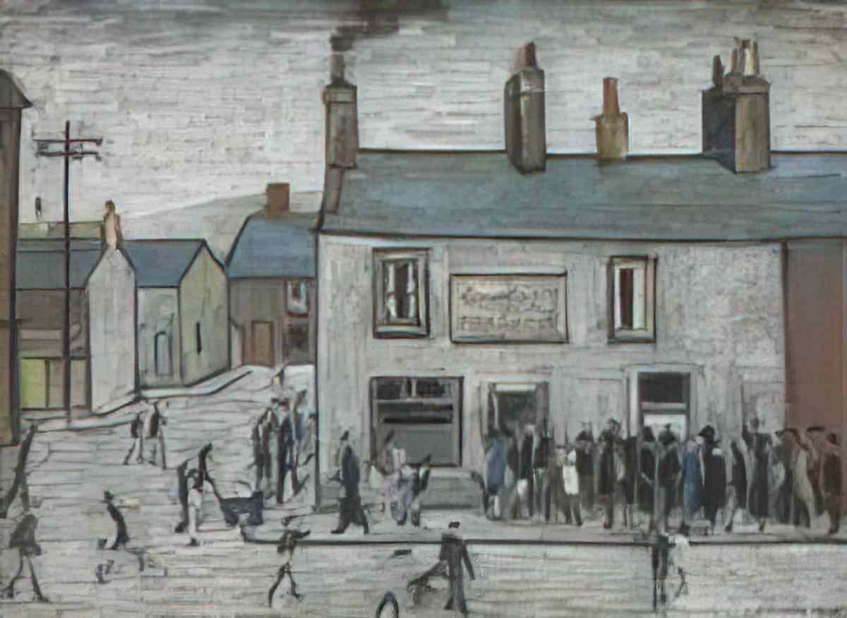L S Lowry ardens farm swinton moss Art A4 Photo Print