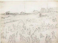 L S Lowry at the mill gate Art A4 Photo Print
