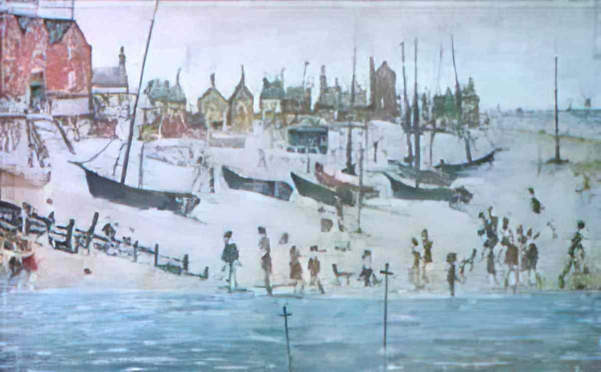 L S Lowry bank holiday Art A4 Photo Print