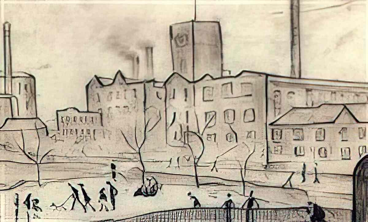 L S Lowry bank place pendlebury Art A4 Photo Print