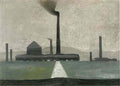 L S Lowry barges at clifton footbridge Art A4 Photo Print