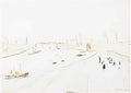 L S Lowry beach scene Art A4 Photo Print